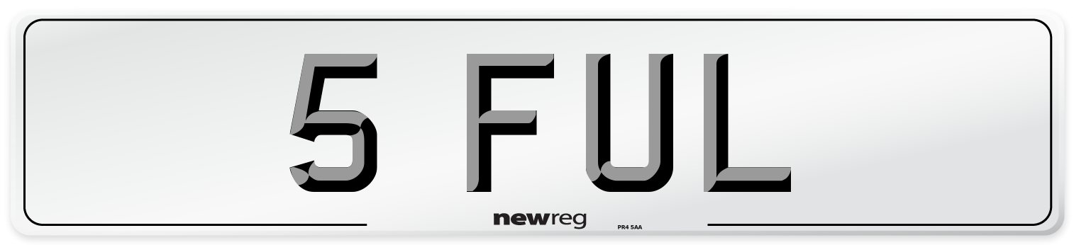 5 FUL Number Plate from New Reg